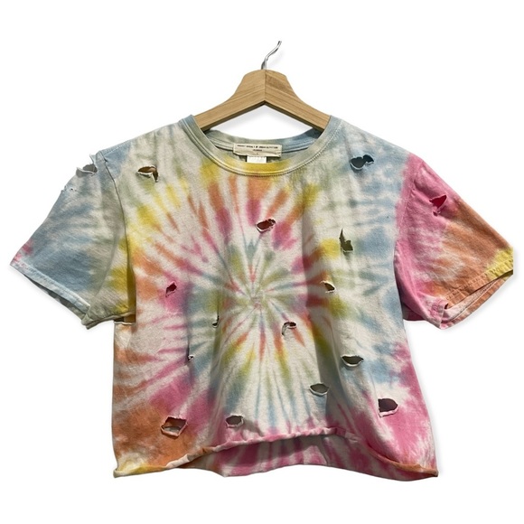 Project Social T Tops - Urban Outfitters T-Shirt Cropped Tee Cotton Tie Dye Destroyed Womens Small S